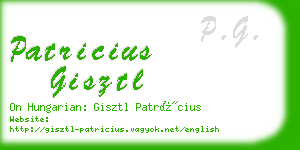 patricius gisztl business card
